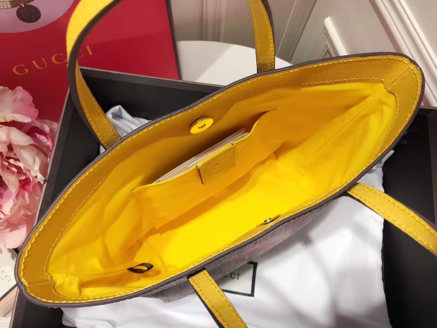 Gucci最萌的mini卡通购物袋 410812 黄色手柄 撩翻你的少女，风靡时尚 21×20×10cm