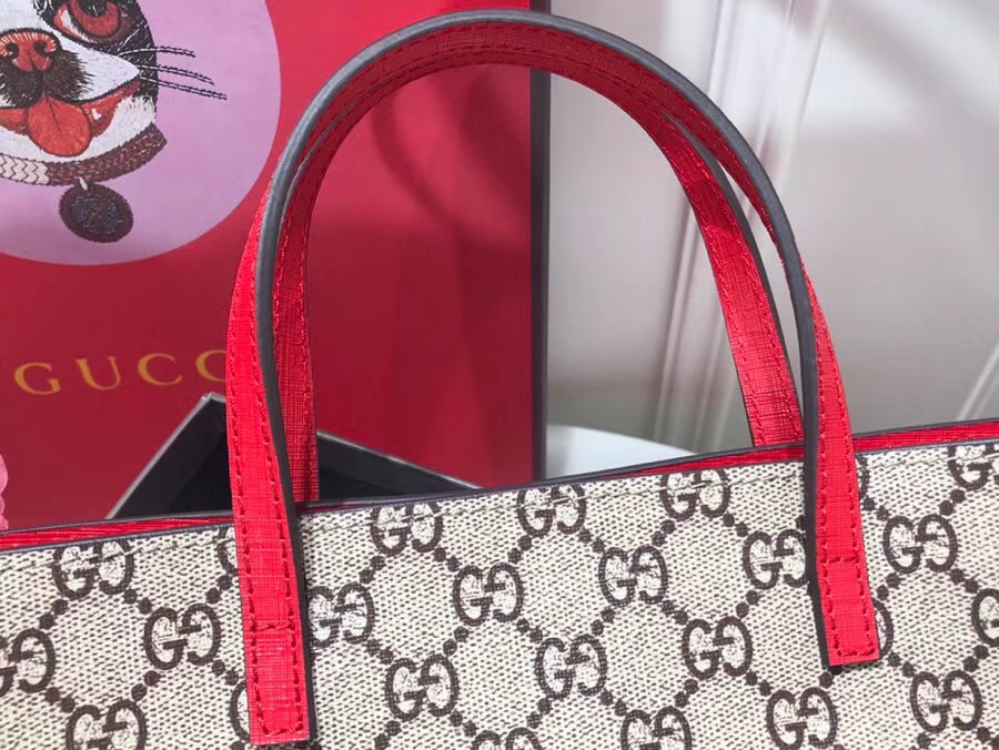 Gucci最萌的mini卡通购物袋 410812 红色手柄 撩翻你的少女，风靡时尚 21×20×10cm