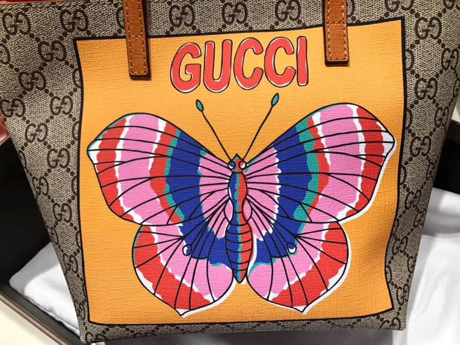 Gucci最萌的mini印花蝴蝶卡通购物袋 501804 撩翻你的少女心 风靡时尚 21×20×10cm