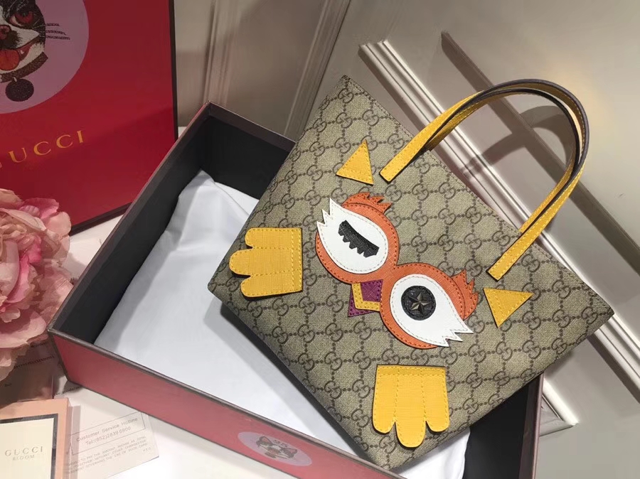 Gucci最萌的mini卡通购物袋 477488 黄色 撩翻你的少女，风靡时尚 21×20×10cm